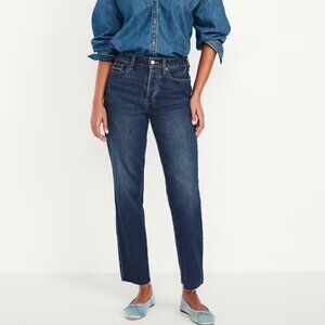 High-Waisted Button-Fly OG Straight Ankle Jeans
